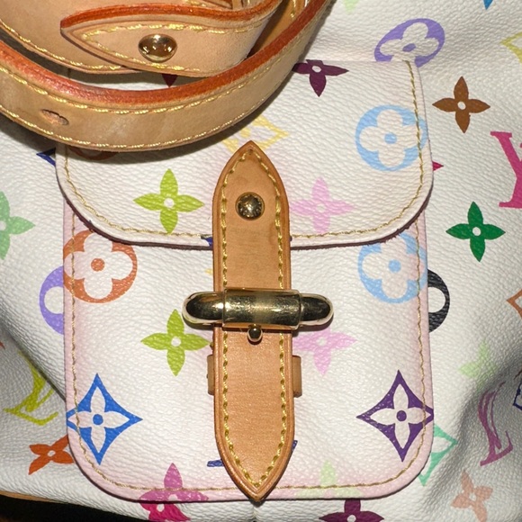 Louis Vuitton Multicolor White Canvas Drawstring Bucket Bag - Picture 6 of 6